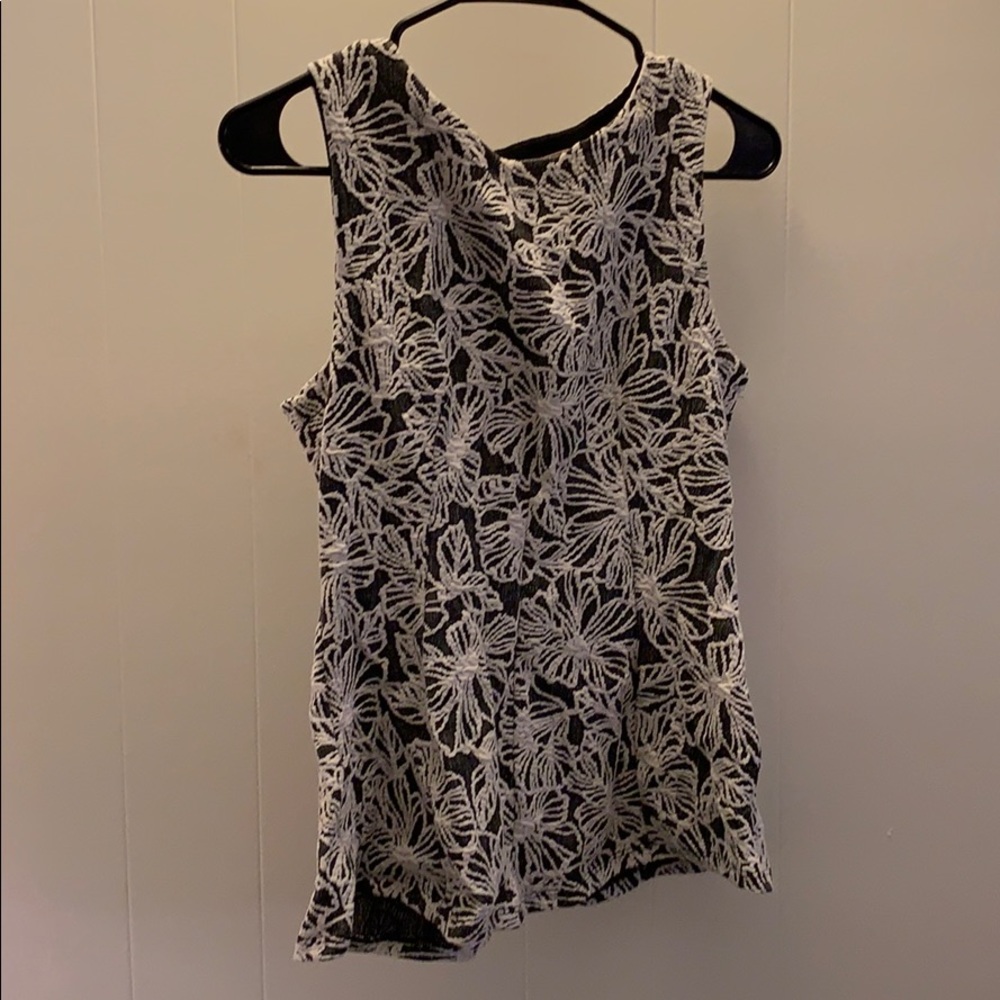 Blue and white Anthro embroider tank